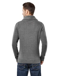 Vincenzo Boretti V-Ausschnitt Pullover Schalkragen Dunkelgrau/Grau