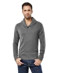 Vincenzo Boretti V-Ausschnitt Pullover Schalkragen Dunkelgrau/Grau