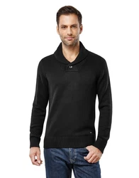 Vincenzo Boretti V-Ausschnitt Pullover Schalkragen Schwarz/Rot