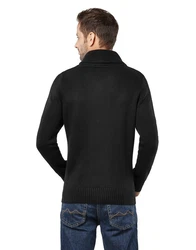 Vincenzo Boretti V-Ausschnitt Pullover Schalkragen Schwarz/Rot