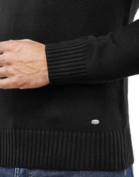 Vincenzo Boretti V-Ausschnitt Pullover Schalkragen Schwarz/Rot