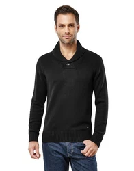 Vincenzo Boretti V-Ausschnitt Pullover Schalkragen Schwarz/Rot