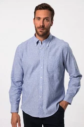 JP1880 Businesshemd Langarm Buttondown-Kragen Modern Fit Hellblau/Dunkelblau/Blau