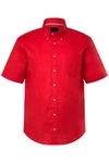 JP1880 Kurzarmhemd Leinenmix-Hemd Buttondown-Kragen Rot/Dunkelrot
