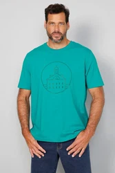 Boston Park Kurzarmhemd T-Shirt Halbarm Rundhals Türkis/Blau/Grün
