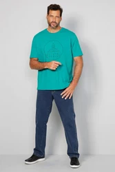 Boston Park Kurzarmhemd T-Shirt Halbarm Rundhals Türkis/Blau/Grün
