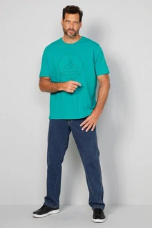 Boston Park Kurzarmhemd T-Shirt Halbarm Rundhals Türkis/Blau/Grün Boston Park Kurzarmhemd T-Shirt Halbarm Rundhals Türkis/Blau/Grün
