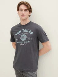 TOM TAILOR T-Shirt Logo T-Shirt 2-er Pack Kurzarm Set mit Logo Print (6356) Grau/Weiß (6356)