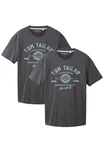 TOM TAILOR T-Shirt Logo T-Shirt 2-er Pack Kurzarm Set mit Logo Print (6356) Grau (6356)