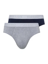 Hanro Slip Cotton Essentials Dunkelblau/Grau