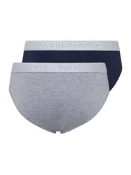 Hanro Slip Cotton Essentials Dunkelblau/Grau