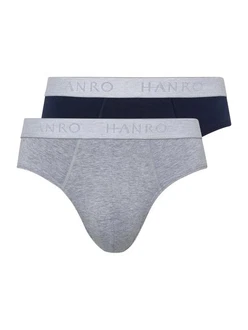Hanro Slip Cotton Essentials Dunkelblau/Grau Hanro Slip Cotton Essentials Dunkelblau/Grau