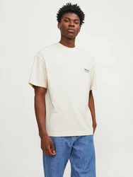 JACK & JONES T-Shirt 'JORSantorini' Khaki/Beige/Dunkelblau/Weiß/Creme