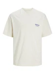 JACK & JONES T-Shirt 'JORSantorini' Khaki/Beige/Dunkelblau/Weiß/Creme