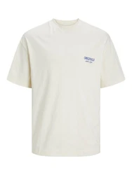 JACK & JONES T-Shirt 'JORSantorini' Khaki/Beige/Dunkelblau/Weiß/Creme