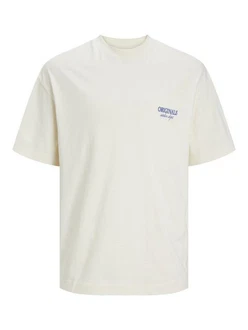 JACK & JONES T-Shirt 'JORSantorini' Khaki/Beige/Dunkelblau/Weiß/Creme JACK & JONES T-Shirt 'JORSantorini' Khaki/Beige/Dunkelblau/Weiß/Creme