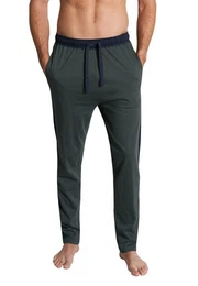 Schlafhose Herren Lange-Hose grn quergestreift (1-tlg)