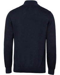Barbour Strickpullover Troyer Tain Dunkelblau/Blau
