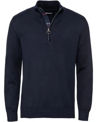 Barbour Strickpullover Troyer Tain Dunkelblau/Blau