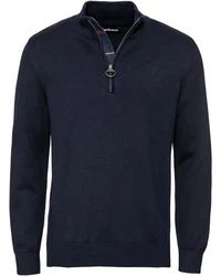 Barbour Strickpullover Troyer Tain Dunkelblau/Blau