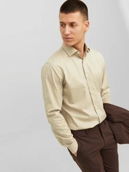 JPRBLAPARKER Shirt L/S Khaki/Weiß/Beige