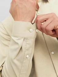 JPRBLAPARKER Shirt L/S Khaki/Weiß/Beige