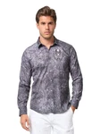 TRUENO Langarmhemd Totenkopf Motiven Hemd Schwarz (5100)
