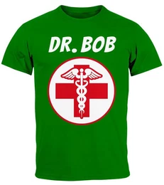 Print-Shirt Herren T-Shirt Fasching Karneval Arzt Dr Bob Kostm Faschingskostme mit Print