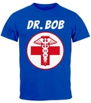 MoonWorks Print-Shirt Herren T-Shirt Fasching Karneval Arzt Dr Bob Kostüm (Faschingskostüme) Braun/Blau/Beige/Hellblau