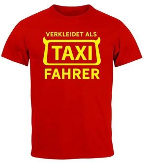 MoonWorks Print-Shirt Herren T-Shirt Fasching Karneval Verkleidung Rot