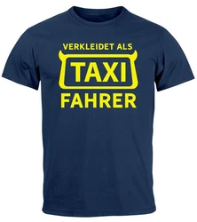 MoonWorks Print-Shirt Herren T-Shirt Fasching Karneval Verkleidung Blau