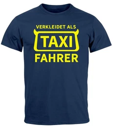 Print-Shirt Herren T-Shirt Fasching Karneval Verkleidung Taxifahrer mit Print