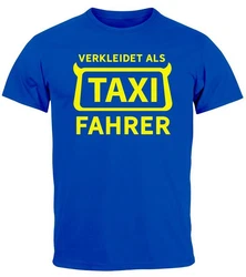 MoonWorks Print-Shirt Herren T-Shirt Fasching Karneval Verkleidung Blau