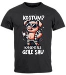 MoonWorks Print-Shirt Herren T-Shirt Fasching Karneval Kostüm-Ersatz Verkleidung Last Grau/Schwarz/Braun