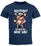 MoonWorks Print-Shirt Herren T-Shirt Fasching Karneval Kostüm-Ersatz Verkleidung Last Grau
