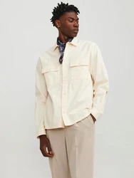 JACK & JONES Hemd JJEvenice Weiß/Khaki/Beige/Creme