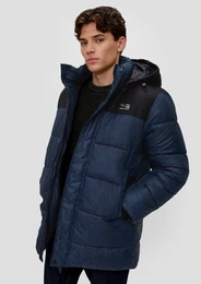 Langmantel Steppjacke in Colour Blocking-Optik Artwork