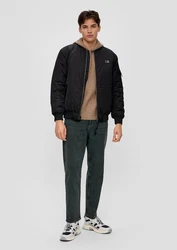 QS Strick-Hoodie mit Rippstruktur Braun/Beige/Khaki/Grau