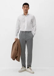 s.Oliver BLACK LABEL Stoffhose Slim Jogger Business-Style schwarz