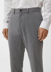 s.Oliver BLACK LABEL Stoffhose Slim Jogger Business-Style schwarz