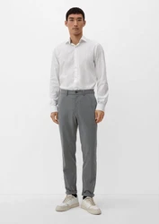 s.Oliver BLACK LABEL Stoffhose Slim Jogger Business-Style schwarz