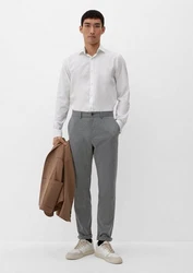 s.Oliver BLACK LABEL Stoffhose Slim Jogger Business-Style schwarz