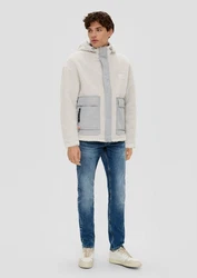 QS Allwetterjacke Jacke Grau/Weiß/Hellblau