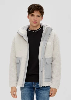 QS Allwetterjacke Jacke Grau/Weiß/Hellblau