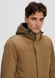 QS Steppjacke Parka Beige/Braun/Khaki