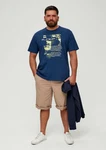 s.Oliver Stoffhose Relaxed Bermuda mit Tunnelzug Dunkelblau/Blau/Hellblau