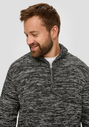 s.Oliver Strickpullover Troyer-Pullover Dunkelgrau/Schwarz/Grau/Hellblau/Hellgrau