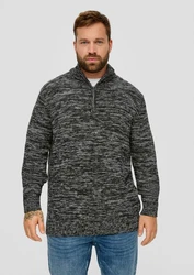 s.Oliver Strickpullover Troyer-Pullover Dunkelgrau/Schwarz/Grau/Hellblau/Hellgrau