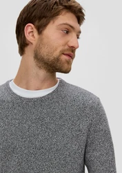 s.Oliver Strickpullover Crew Neck Grau/Dunkelgrau/Hellgrau