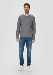 s.Oliver Strickpullover Crew Neck Grau/Dunkelgrau/Hellgrau